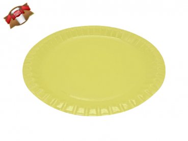 10 Stk. Pappteller Imbißteller Grillteller gelb Ø 23 cm