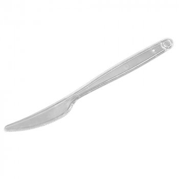 100 Stk. Mehrwegbesteck Messer 16-18 cm klar
