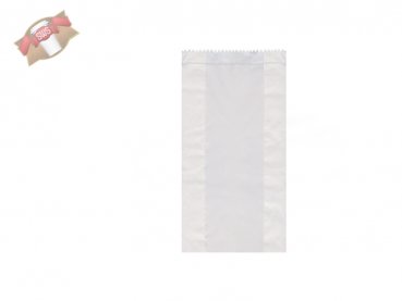 1000 Stk. Papierfaltenbeutel Bäckerfaltenbeutel weiß 12+5x24 cm