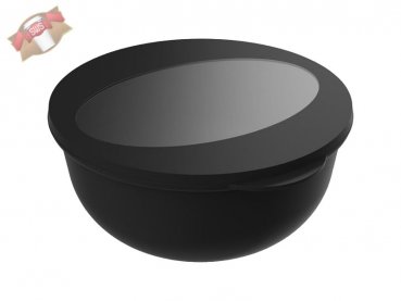 15 Stk. Mehrweg Salatschalen Food-Bowl To Go 1,0 l 82 x Ø 168 mm schwarz/transparent