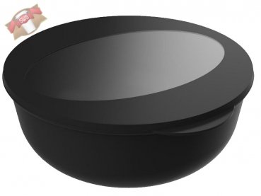 15 Stk. Mehrweg Salatschalen Food-Bowl To Go 2,2 l 92 x Ø 228 mm schwarz/transparent