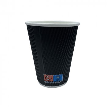 50 Stk. Coffee to Go Becher Ripple Cups schwarz 300 ml