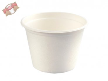 500 Stk. Suppen Bio-Eiscreme Becher aus Zuckerrohr Ø 116 mm 350 ml weiß