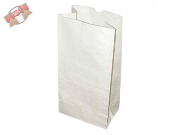 500 Stk. Bio Papiertüte Papierbeutel recycelt weiß 180x110x350 mm