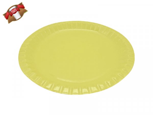 10 Stk. Pappteller Imbißteller Grillteller gelb Ø 23 cm