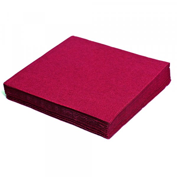 100 Stk. Servietten 1-lagig 33 x 33 cm 1/4 Falz bordeaux