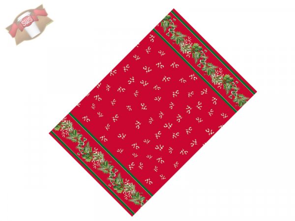 20 Stk. Weihnachtstischdecke aus Linclass 120x220 cm Tischdecke Motiv Elise rot