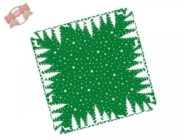 60 Stk. Weihnachts-Tischdecke 80 x 80 cm 1/8-Falz Motiv Lennert grün
