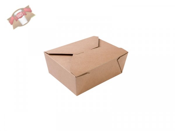 300 Stk. Bio Food Boxen Karton Box 1150 ml braun