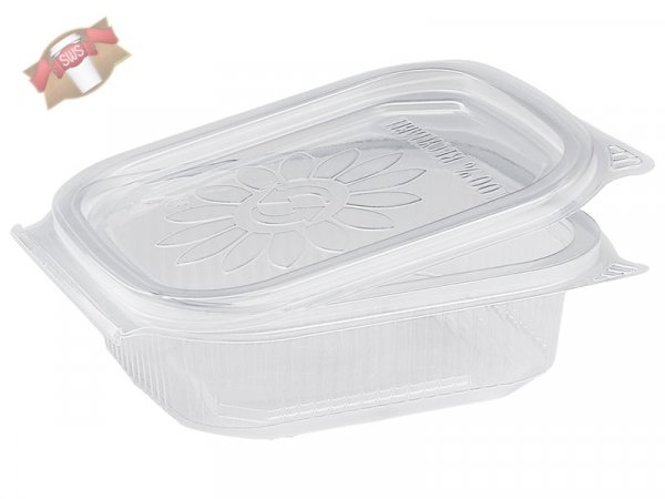 50 Stk. Feinkostbecher PP mit Deckel Ripboxx Tiny klar 200 ml 127 x 108 x 37 mm