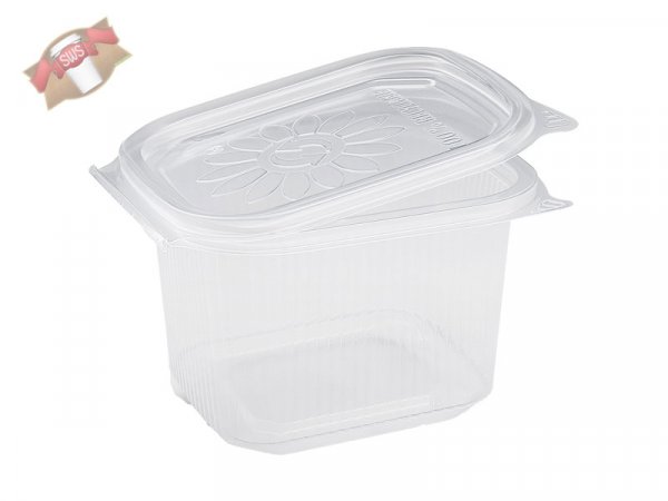 50 Stk. Feinkostbecher PP mit Deckel Ripboxx Tiny klar 500 ml 127 x 108 x 86 mm