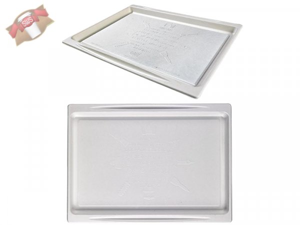 50 Stk. Zuckerrohrschalen Tabletts Teller rechteckig mit berühmten Monumenten 380x275x20 mm weiß
