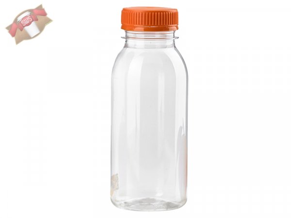 69 Stk. Runde PET-Trinkflaschen mit orangefarbener Kappe 330 ml X69PCS