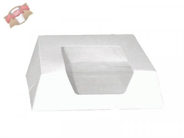 180 Stk. Pappboxen Kuchenboxen mit Sichtfenster quadr. 140x140x40 mm weiß