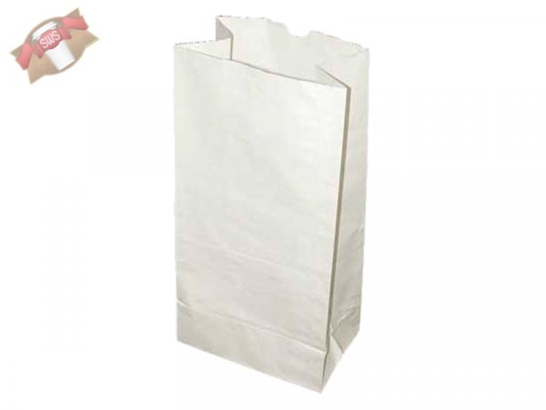 250 Stück Bio Tüte / Beutel aus Papier weiß 300x180x430mm